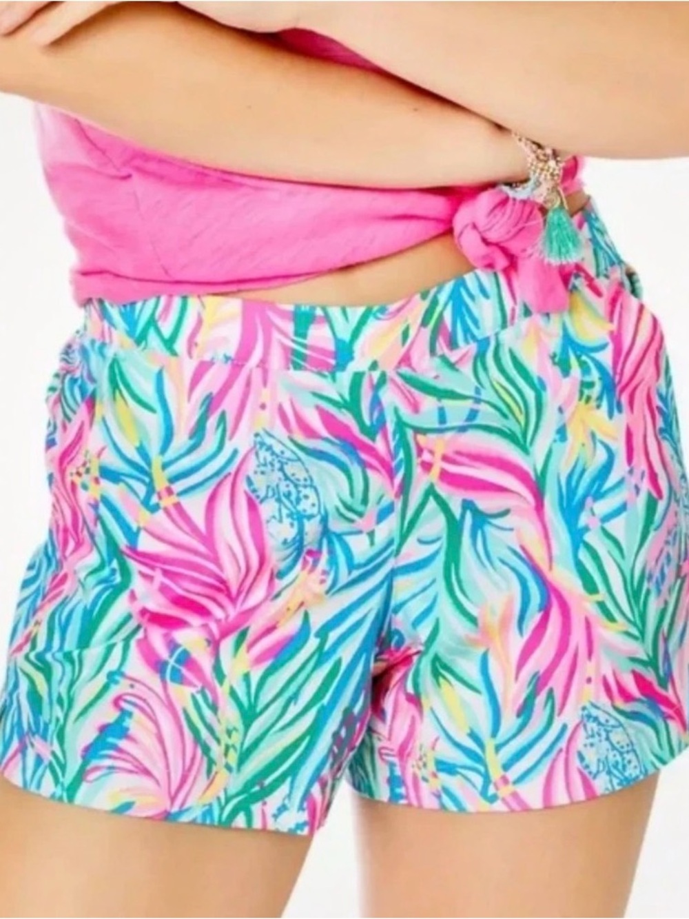 Lilly Pulitzer Multicolor Tropical Print Women’s Shorts - Pink, Blue, Green